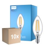 Fordelspakning 10x Philips Corepro LED Mignon E14 filament klar 6.5W 806lm - 840 kald hvit | erstatter 60W