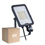Fordelspakning 4x Philips LED Flomlys Ledinaire BVP167 50W 6000lm 110D - 830-840-865 CCT | IP65 - Bevegelses- og Lyssensor - Symmetrisk