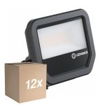 Fordelspakning 12x Ledvance LED Flomlys Aluminium Svart 17W 2400lm 100D - 865 Daglys | IP66 - Symmetrisk