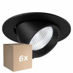 Fordelspakning 6x Noxion LED Spot Forza V2 Aluminium Svart 28/32/36/40W - 3300/3700/4100/4500lm 36D - 930-940-957 CCT | 160mm - Utskjæring 145mm - Beste Fargegjengivelse