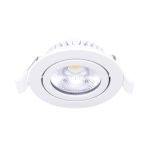 Noxion LED Vippbar Slim Spot Hvit Runde 5W 550lm 60D - 940 Kald Hvit | 85mm - IP54 - Dimbar - Beste Fargegjengivelse