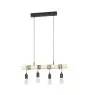 Eglo Pendel Lampe Townshend Stål Tre Svart Brun | IP20 - Egnet for 4x E27 