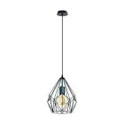 Eglo Pendel Lampe Carlton Stål Svart | IP20 - Egnet for 1x E27 